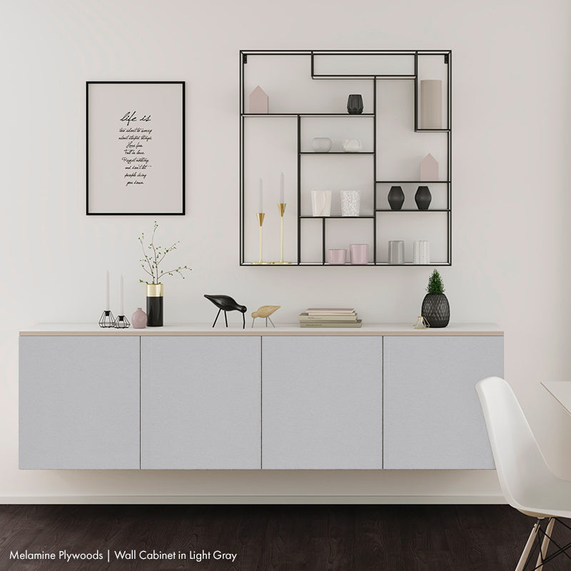 world class laminate inc plywood series  - wall cabinet in light gray