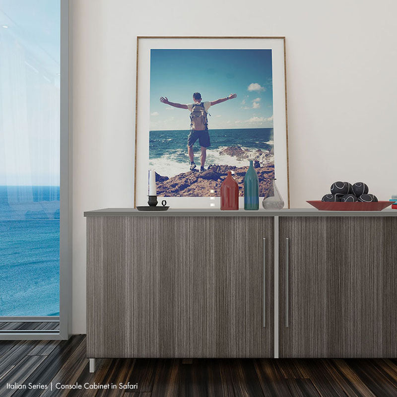 world class laminate inc italian series - console cabinet in safari